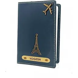 navya royal art Customised Passport Cover Holder with Personalized Name Charm Leather Passport Cover Holder for Men Women (Blue) - Customized Passport Holder for Gift-picture-49