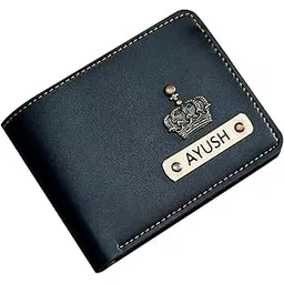 navya royal art Men's Leather Wallet - Name Leather Wallet for Mens Customise Printed on Wallet - Black-picture-29