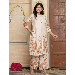 NAVYAAZRI Floral Printed Round Neck Tunic With Trousers-picture-17