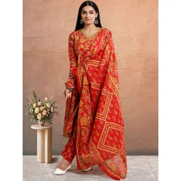 NAVYAAZRI Women Floral Printed Regular Pure Cotton Kurta with Trousers & With Dupatta-picture-18