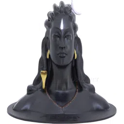 Navyaksh Black & Gold Toned Adiyogi Shiva Idol Showpiece image 1