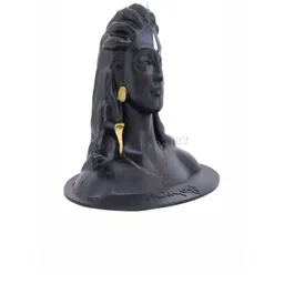 Navyaksh Black & Gold Toned Adiyogi Shiva Idol Showpiece image 2