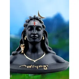 Navyaksh Black & Gold Toned Adiyogi Shiva Religious Idol Showpiece-picture-29