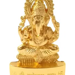 Navyaksh Gold Toned Brass Ganesh Decorative Showpiece-picture-10
