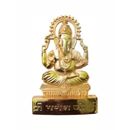 Navyaksh Gold-Toned Brass Ganesh Showpiece-picture-25
