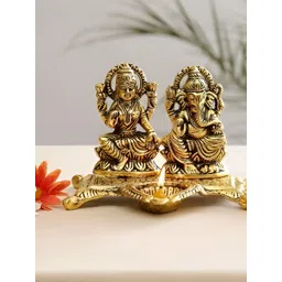 Navyaksh Gold-Toned Brass Laxmi Ganesh Decorative Showpiece-picture-14