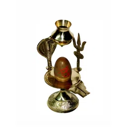 Navyaksh Gold Toned Brass Shaligram Shiva Ling Showpiece-picture-18