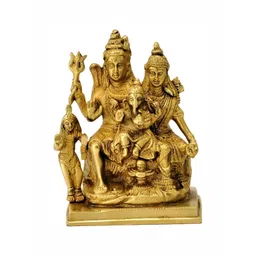 Navyaksh Gold-Toned Brass Shiv Pariwar Showpiece-picture-13