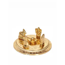 Navyaksh Gold Toned Brass Shiv Parvati With Ganesh And Kartik Decorative Showpiece-picture-19