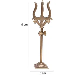 Navyaksh Gold-Toned Brass Trishul Showpiece-picture-31