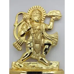 Navyaksh Gold Toned Hanuman Ji Metal Idol Showpiece-picture-30