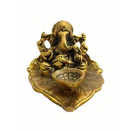 Navyaksh Gold Toned Lord Ganesh Metal Idol Showpiece-picture-22