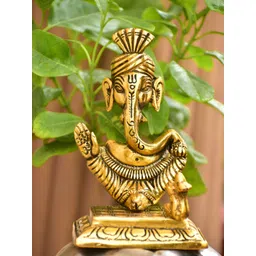 Navyaksh Gold-Toned Metal Ganesh Showpiece-picture-36