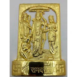 Navyaksh Gold Toned Religious Ram Darbar Statue Idol Murti In Brass Showpiece-picture-12
