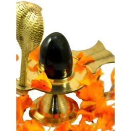 Navyaksh Gold-Toned Stone Lingam  Showpiece-picture-30