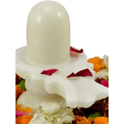 Navyaksh White Lord Shiva Lingam Idol Marble Showpiece-picture-13
