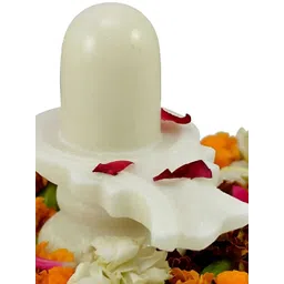 Navyaksh White Religious Idol Marble Shiva Lingam Showpiece-picture-38
