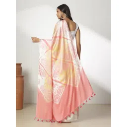 Navyasa By Liva Beige Satin Geometric Saree image 2