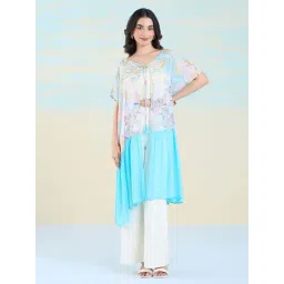 Navyasa By Liva Blue Relaxed Fit Floral Print Shrug-picture-31