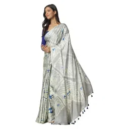 Navyasa By Liva Blue Satin Geometric Saree-picture-36