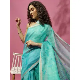 Navyasa By Liva Light Green Printed Saree image 5