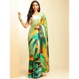 navyasa by liva Multicolor Printed Saree With Unstitched Blouse-picture-38