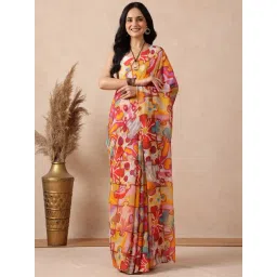 Navyasa by liva Multicolored Geometric Saree With Unstitched Blouse-picture-44