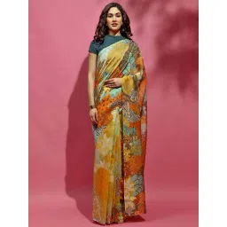 Navyasa By Liva Mustard Printed Saree-picture-48