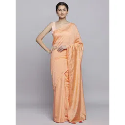 Navyasa by liva Orange Embellished Saree With Unstitched Blouse-picture-21