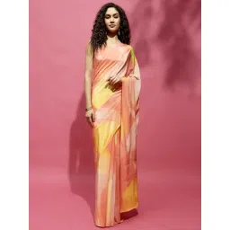 navyasa by liva Orange Printed Saree-picture-23