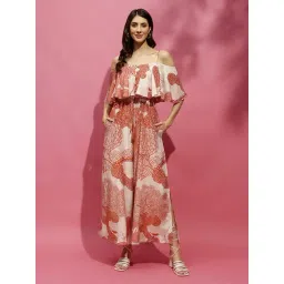 navyasa by liva Red Viscose Blend Abstract Jumpsuit-picture-39