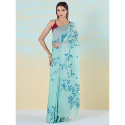 navyasa by liva Sky Blue Woven Saree With Unstitched Blouse-picture-44