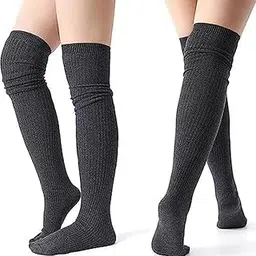 naxue Winter socks for women full length knee (size-S, M) Wool Warm Thigh High Knee High Leg Warmers Long Socks Boot Cuffs Knee Cap woolen for women winter wear cotton socks (Multi Color)-picture-43