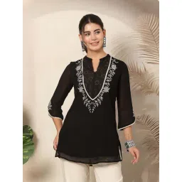 Nayam By Lakshita Black A-Line Embroidered Kurti-picture-29