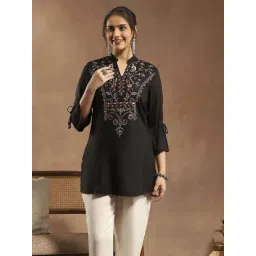 Nayam by Lakshita Black Cotton Embroidered Kurti-picture-20
