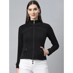 Nayam by Lakshita Black Fleece Solid Jackets image 1