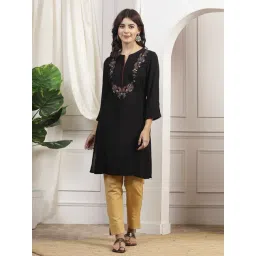 Nayam by Lakshita Black Viscose Embroidery Kurta-picture-24