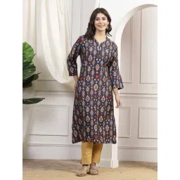 Nayam by Lakshita Blue Chanderi Printed Kurta-picture-27