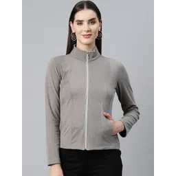 Nayam By Lakshita Fleece Stand Collar Sporty Jacket-picture-28