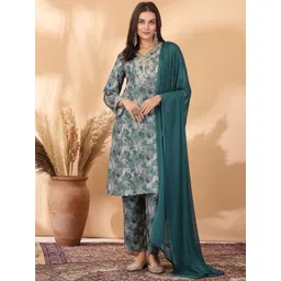 Nayam By Lakshita Floral Printed Kurta With Palazzos & Dupatta-picture-21