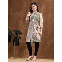Nayam By Lakshita Floral Printed Mandarin Collar A-Line Kurta-picture-33