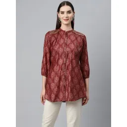 Nayam by Lakshita Maroon Modal Printed Shirt-picture-30