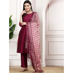 Nayam By Lakshita Mukaish Straight Kurta with Palazzos & With Dupatta-picture-12