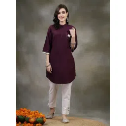 Nayam by Lakshita Purple Cotton Embroidery Kurti-picture-23