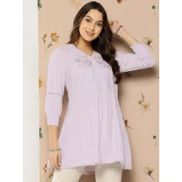 Nayam by Lakshita Purple Viscose Embroidery Kurti-picture-18