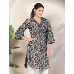 Nayam by Lakshita Teal Cotton Paisley Kurti-picture-40