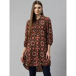 Nayam By Lakshita Viscose Rayon Shirt Collar Printed Tunic-picture-41