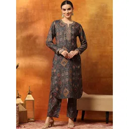 Nayam By Lakshita Women Ethnic Motifs Printed Kurta with Trousers-picture-17