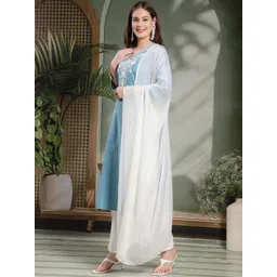 Nayam By Lakshita Women Floral Embroidered Kurta with Palazzo & Dupatta-picture-38