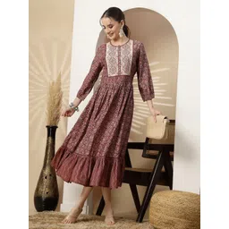 Nayam By Lakshita Women Floral Print Fit & Flare Maxi Dress image 5